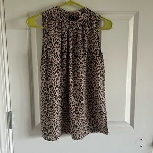 Loft Size XS Leopard Print Sleevelss Halter Top Ties in the back